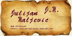 Julijan Maljević vizit kartica